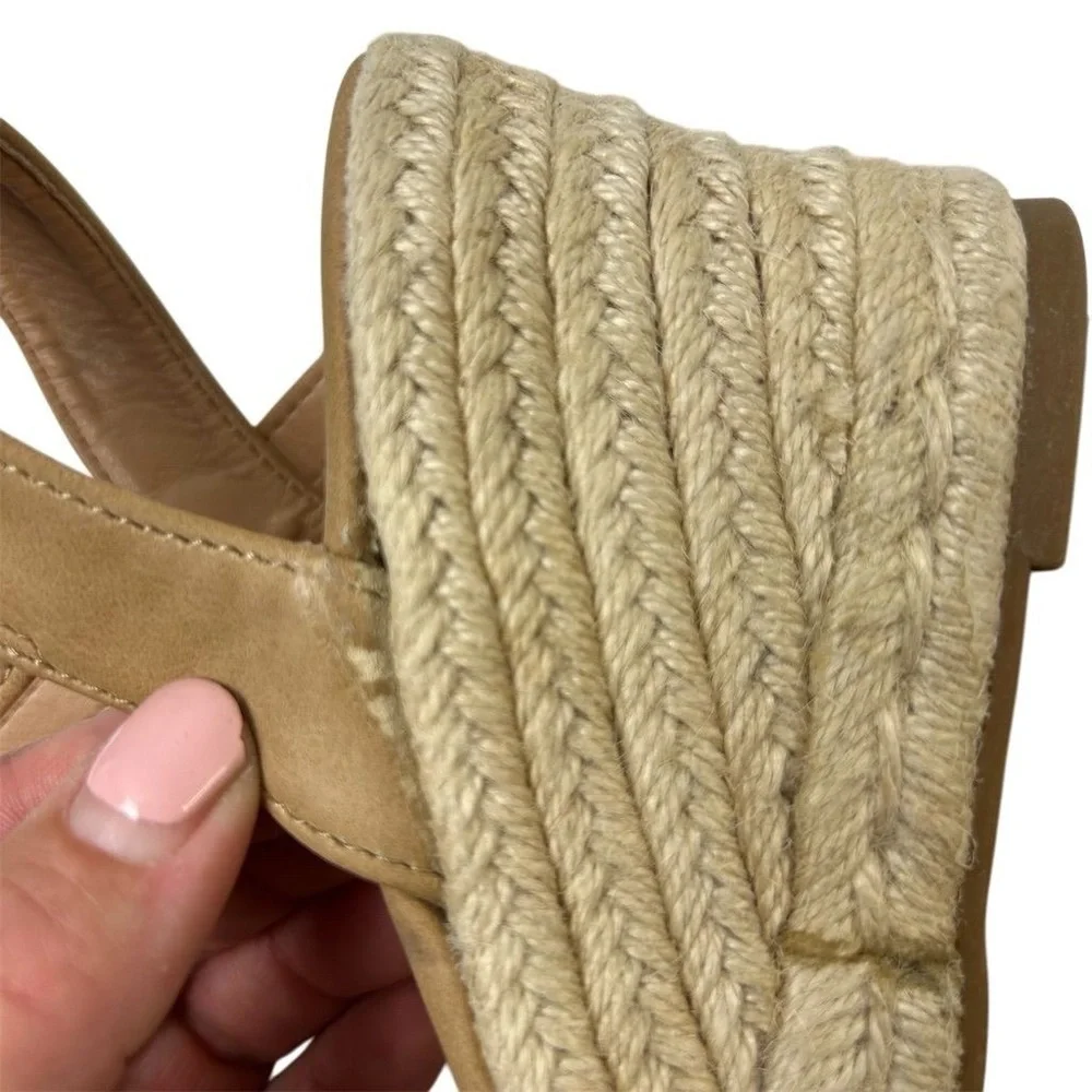 Tommy Bahama Caisy Tan Nubuck Wedge Espadrilles Sandals Size‎ 8.5